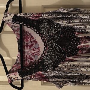 APT.9 BRAND WOMEN'S WHITE & BLACK EMBELLISHED SUNDRESS SIZE LARGE